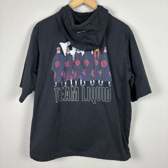 Team Liquid x Naruto Shippuden Akatsuki Tech Hoodie Jersey Mens M Black Anime - Picture 14 of 14